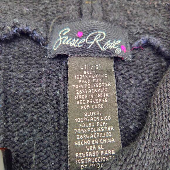 Susie Rose Cardigan Toggle Clasp Juniors size 11/13 Black - Picture 4 of 5